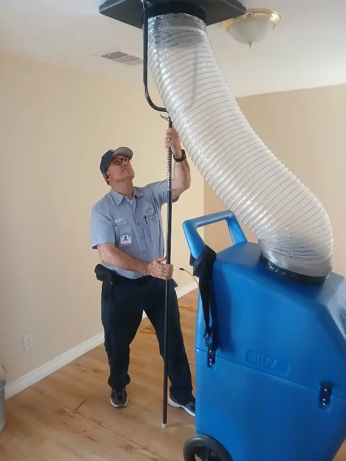 Mini Split Installation technician using HEPA equipment in Bellevue